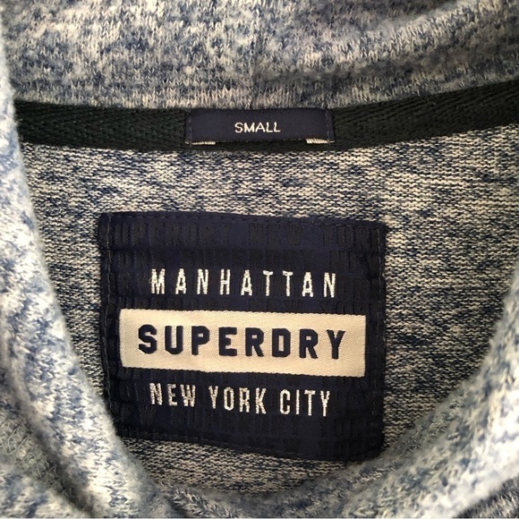 Superdry  Hoodie Super Soft Sweater With Appliqué Logo Blue Small - Picture 6 of 7